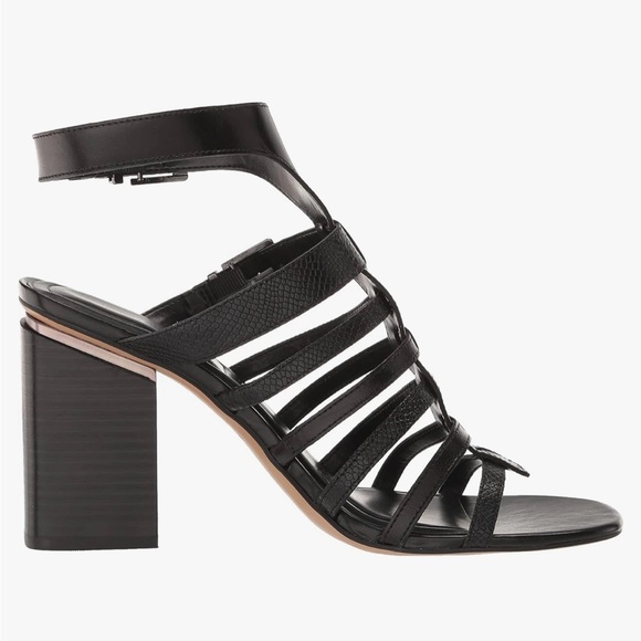 Vince Camuto Shoes - LIKE NEW VINCE CAMUTO HICHENY HIGH HEEL BUCKLED LEATHER SANDAL BLACK SZ6M EU36.5